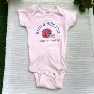 Gerber Baby "Born a Bills Fan" White Short Sleeve Onesie Size 18M